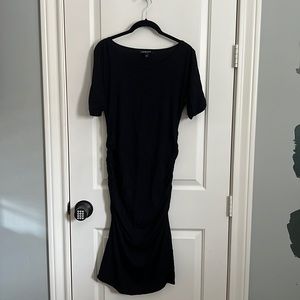 Isabella Oliver black knit ruched dress